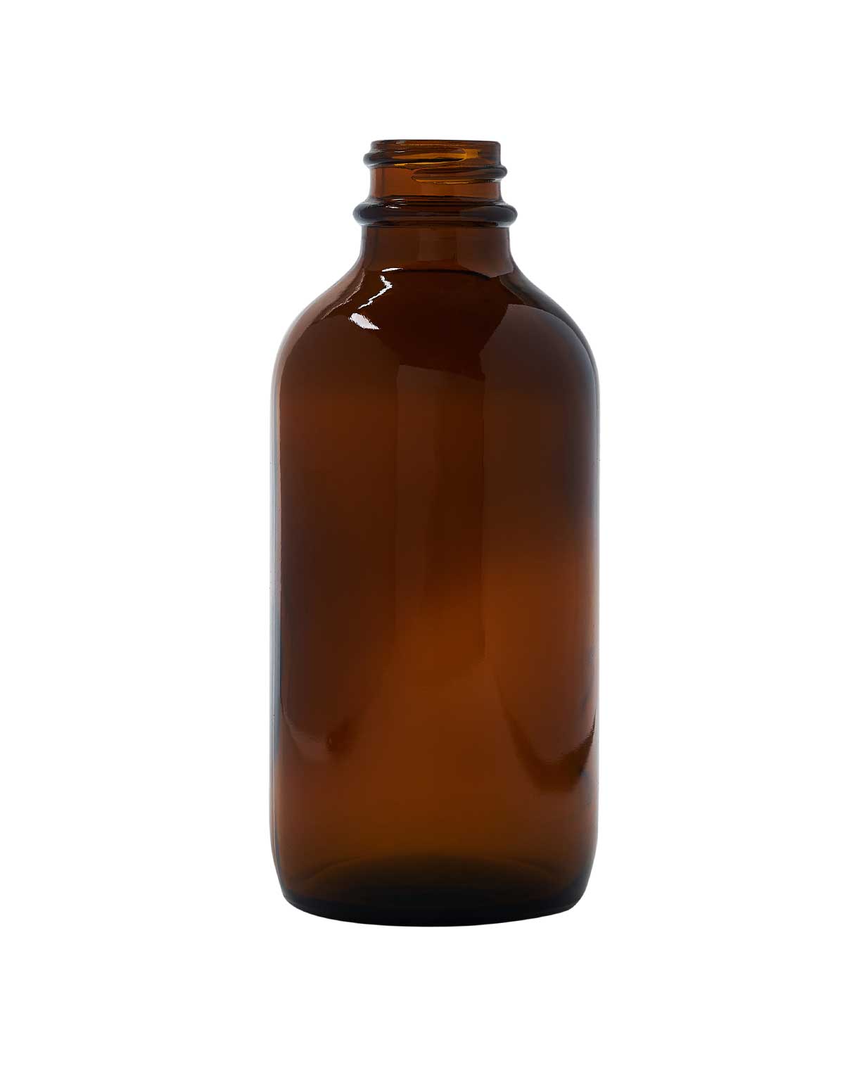 NA: 8 oz glass amber boston round 28-400