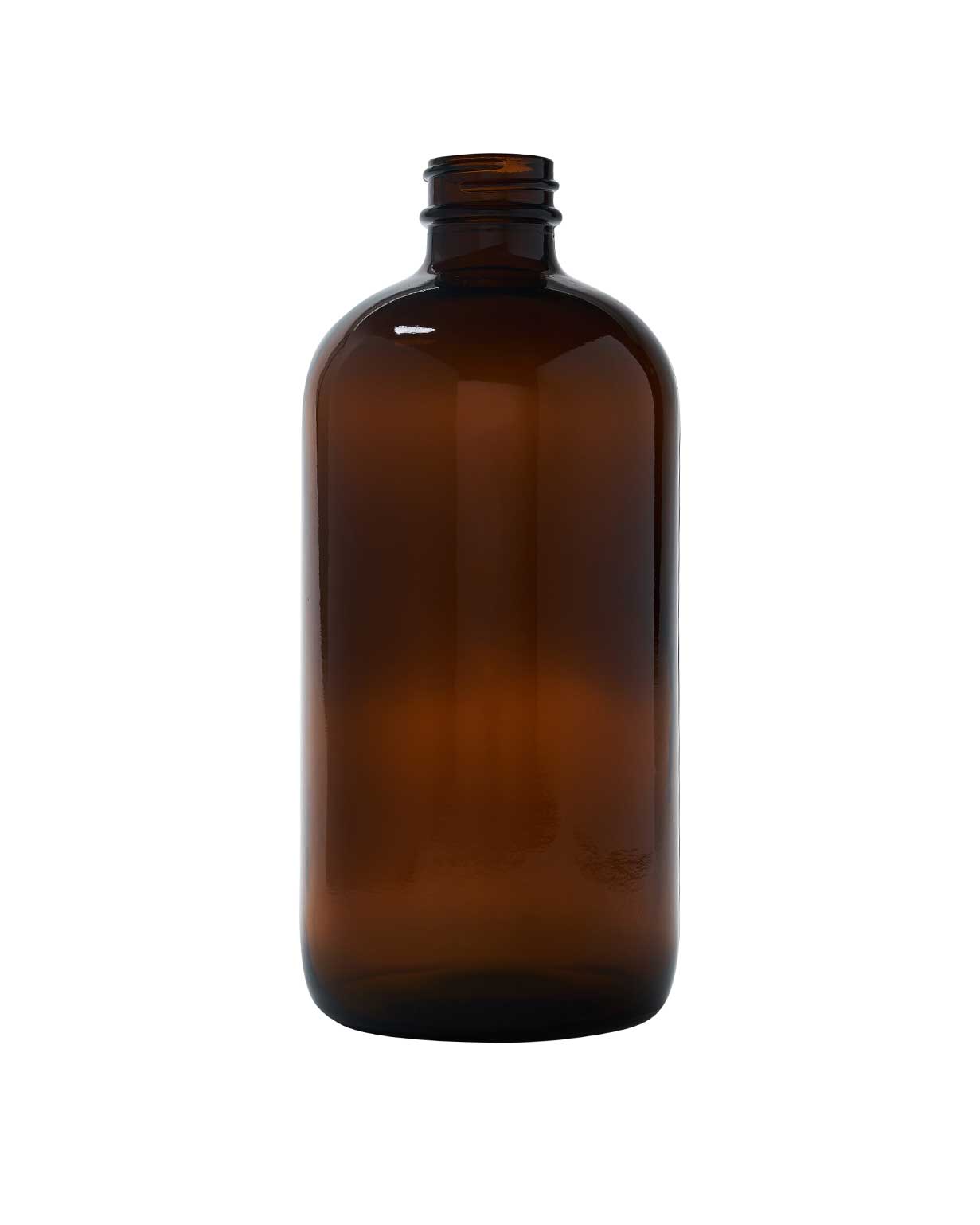 NA: 16 oz glass amber boston round 28-400