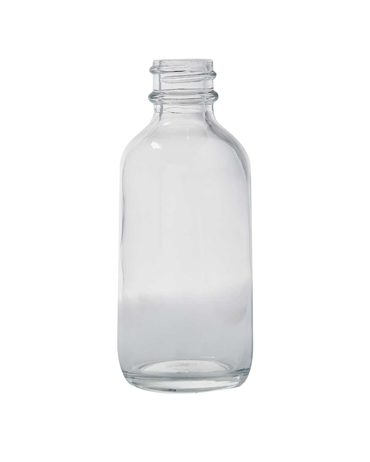 NA: 2oz 20-400 Flint Clear Glass Boston Round Bottle