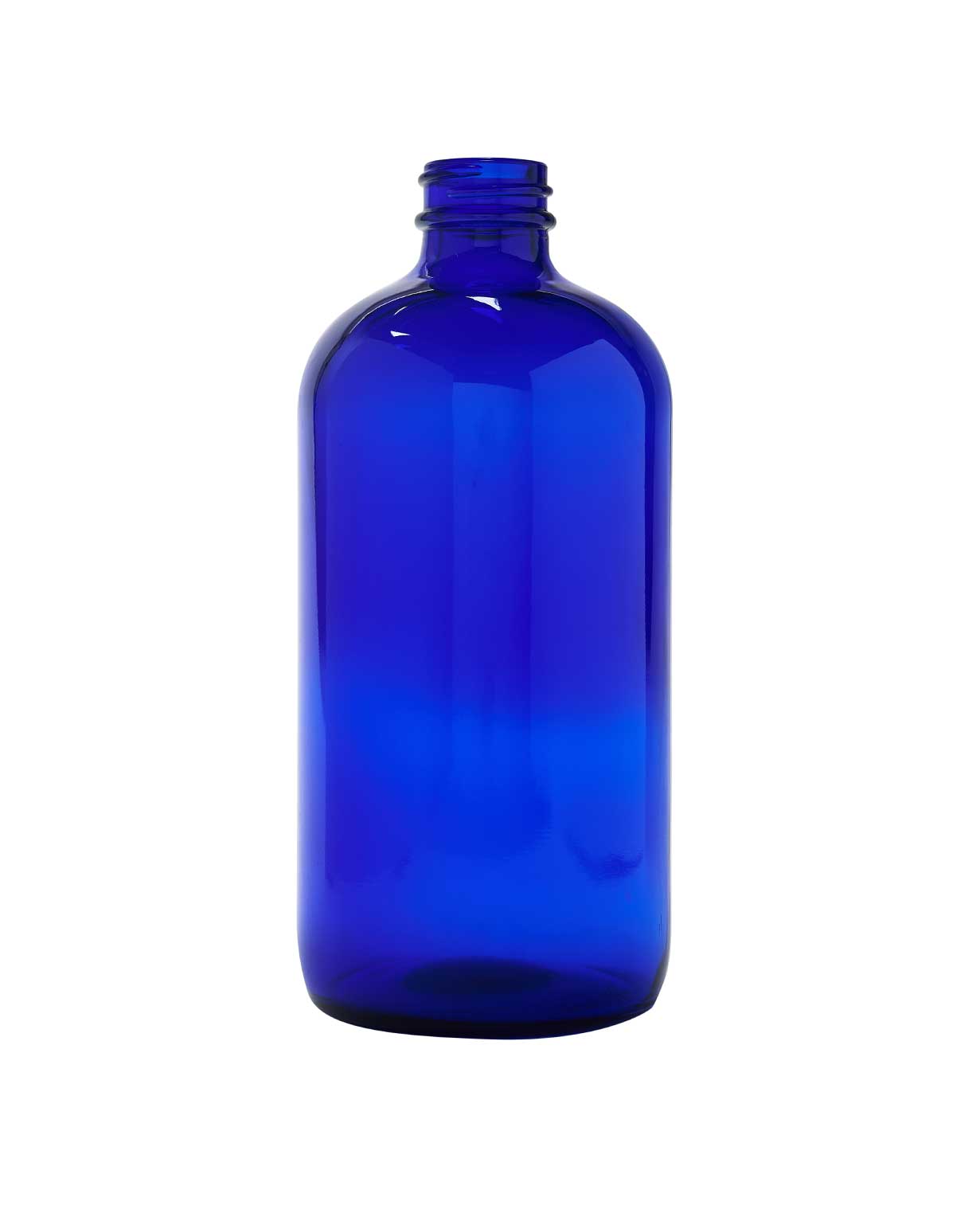 NA: 16 oz glass cobalt boston round 28-400