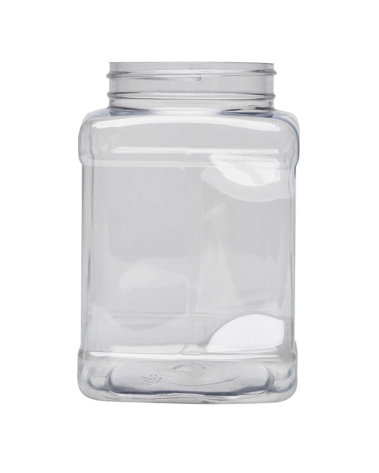 48oz 89 400 Clear PET Square Pinch Grip Jar 48oz-89-400-clear-pet-square-pinch-grip-jar