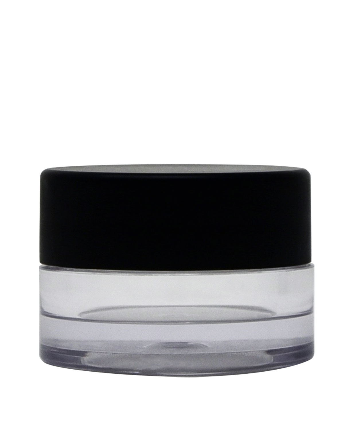 5 ml PET plastic clear thick wall jar with black lid