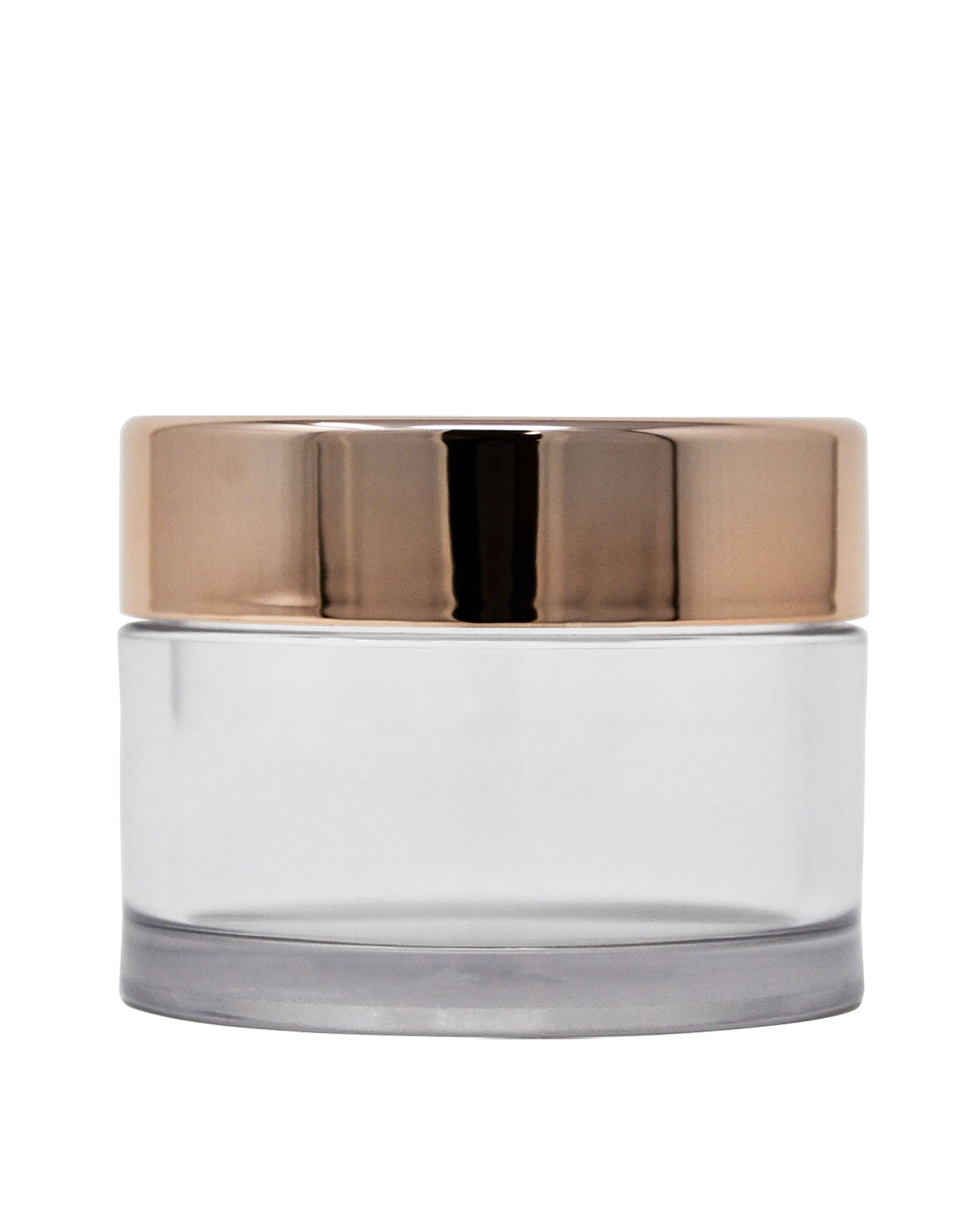 50 ml PET clear thick wall jar with bronze gold lid