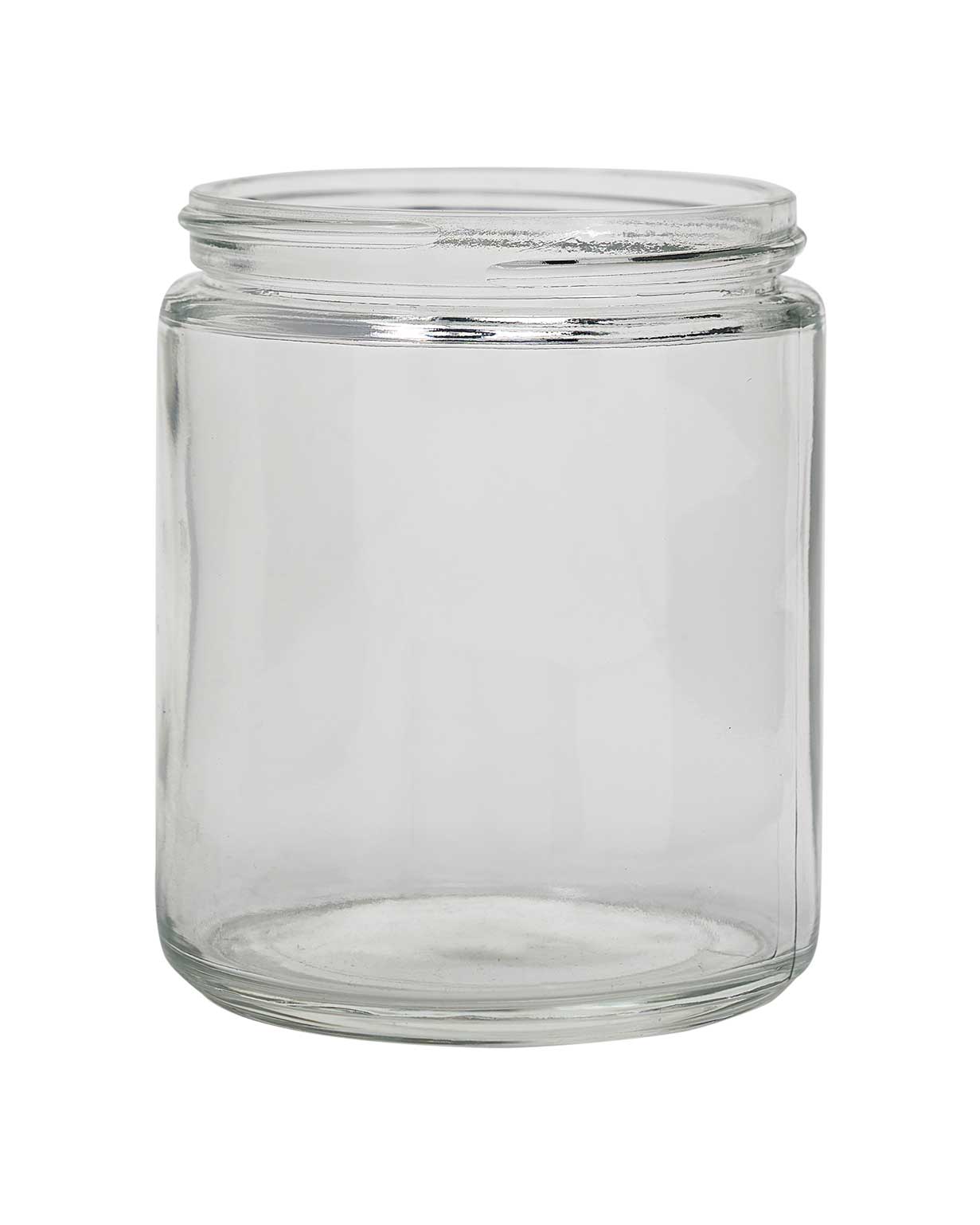 #97114: 9 oz glass flint straight sided wide mouth jar 70-400