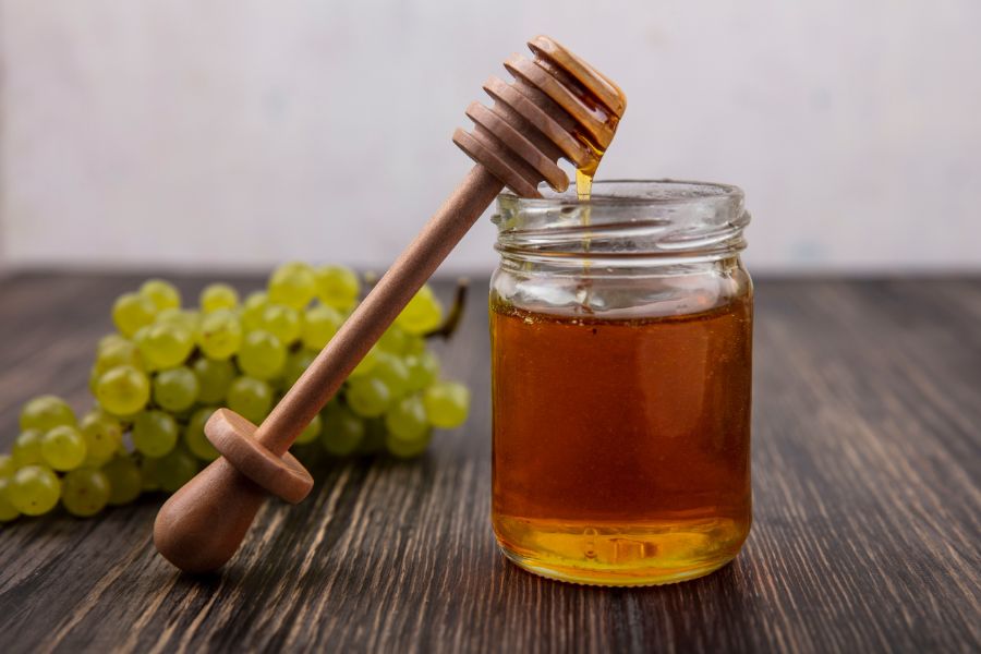 Mayo Economy Glass Jar with Honey