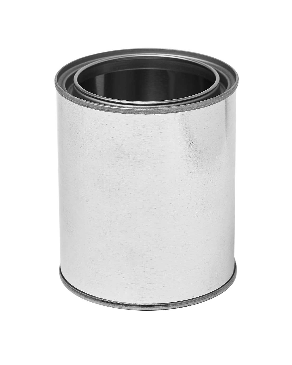 1 pt tin silver unlined round-paint can