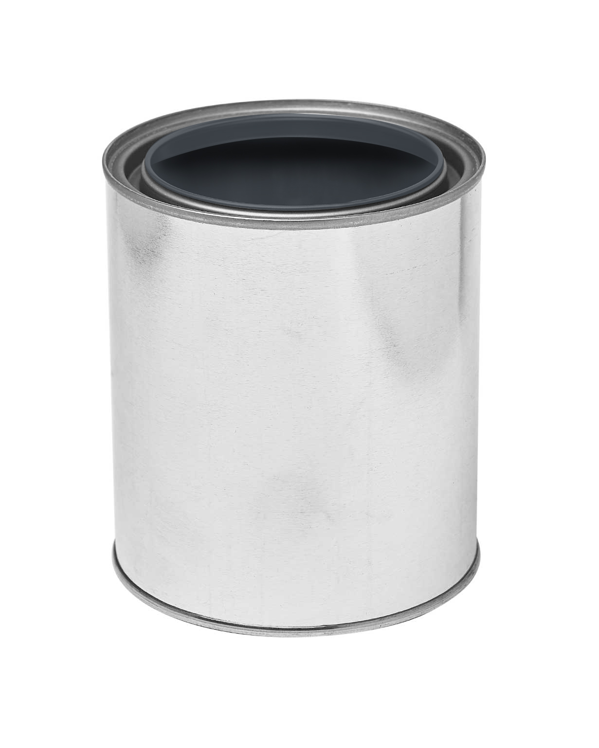 1 qt tin silver gray lined round-paint can