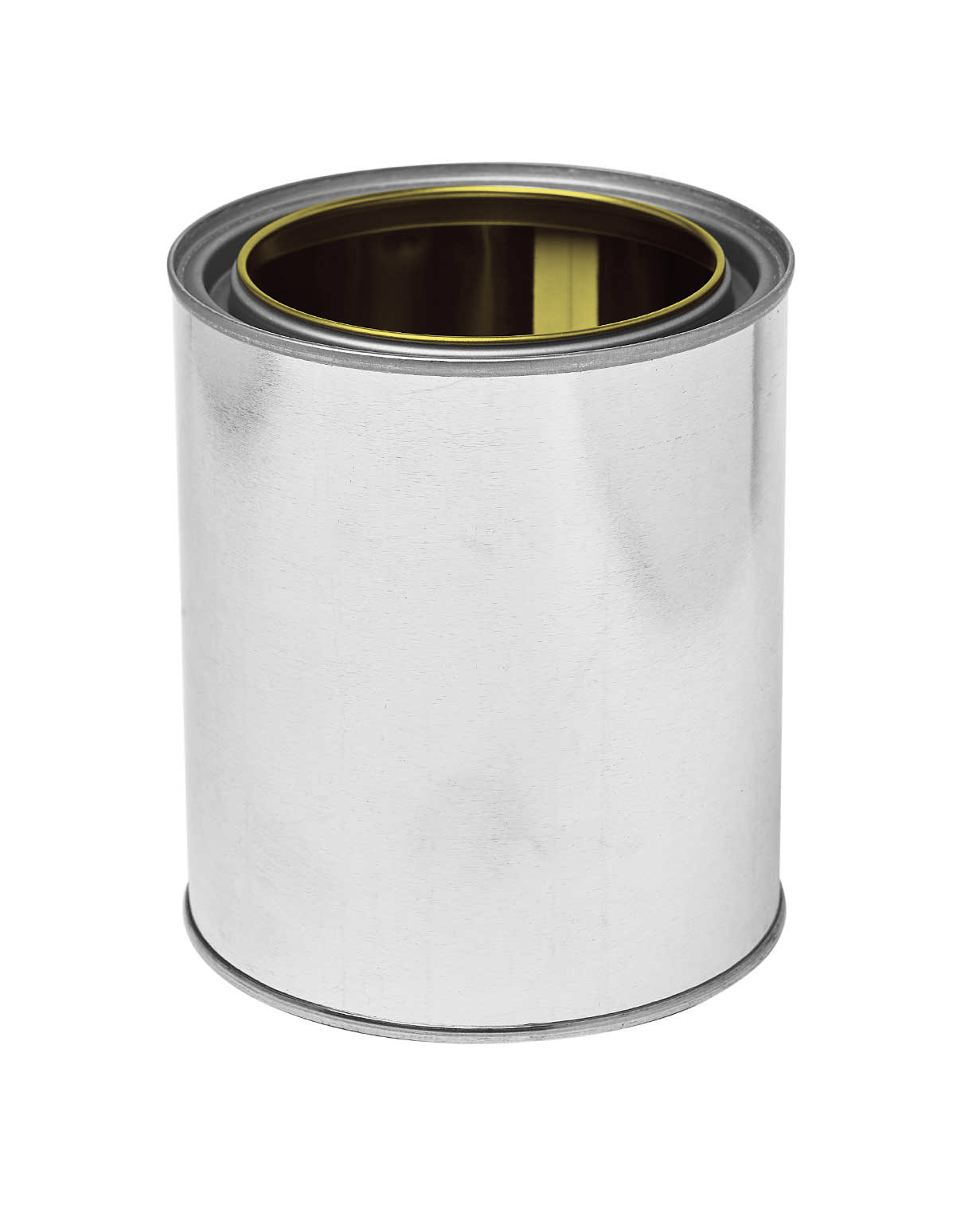 1 qt tin silver gold lined round-paint can