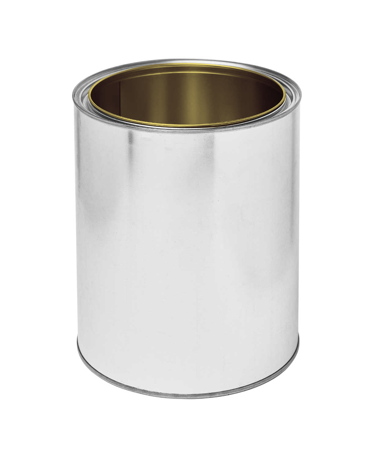 1 gl tin silver neb gold lined straight sided round paint can