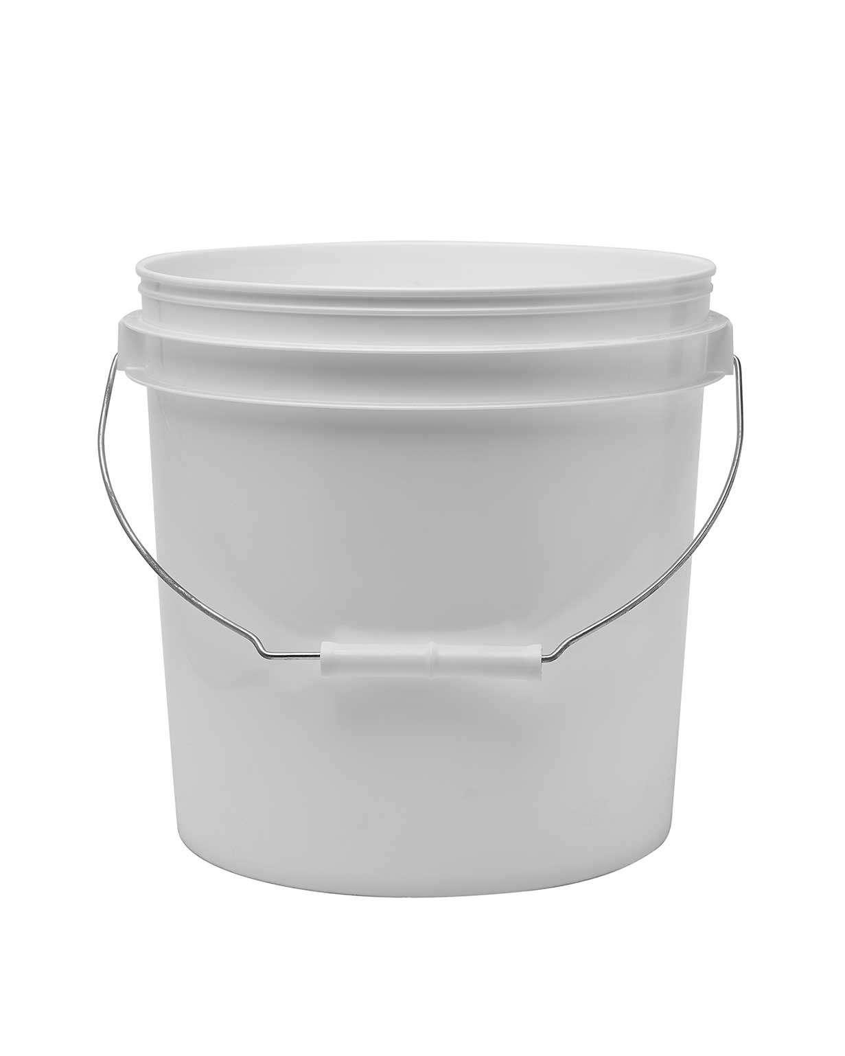 2 gl hdpe white 65mil round open head pail