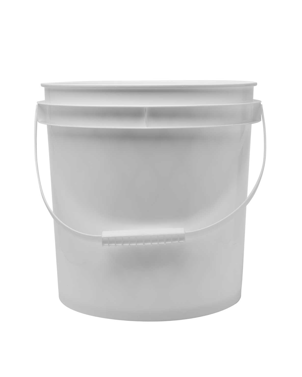 4.25 gl  hdpe white 65mil diamond round open head pail