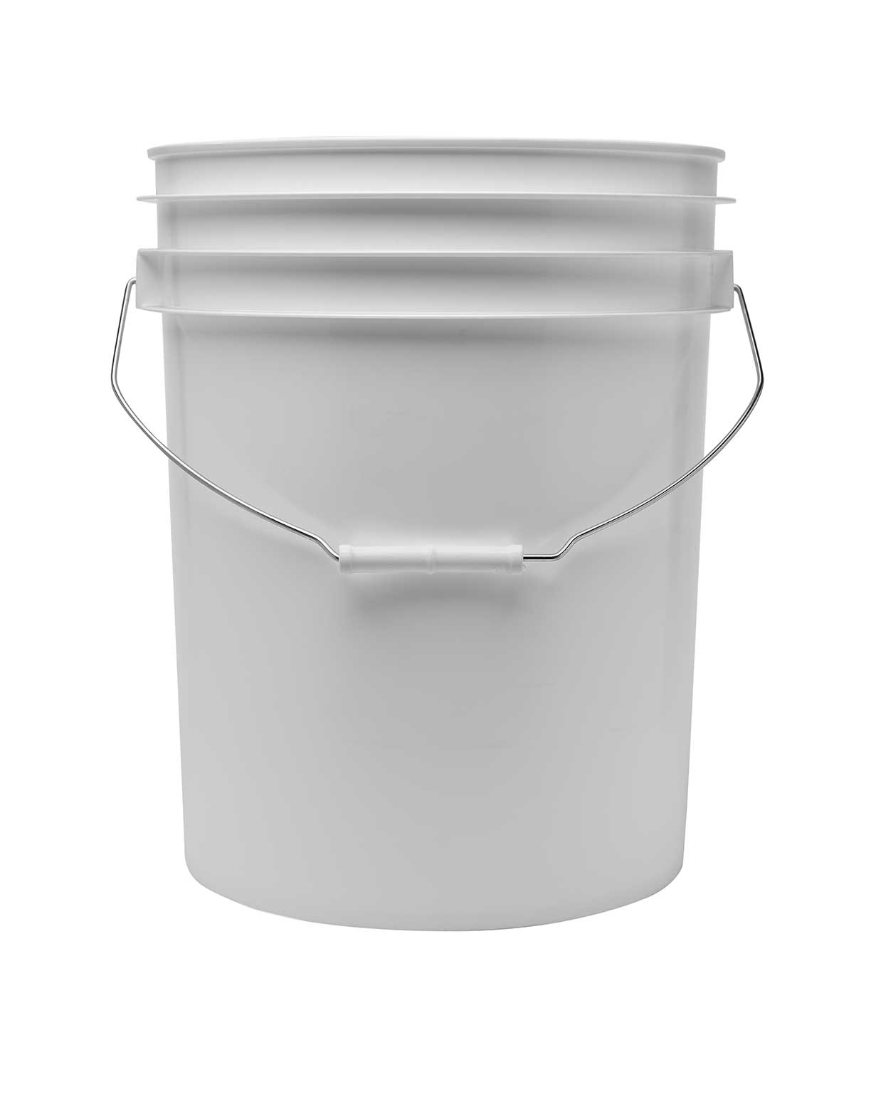 5 gl hdpe white 90mil un round open head pail