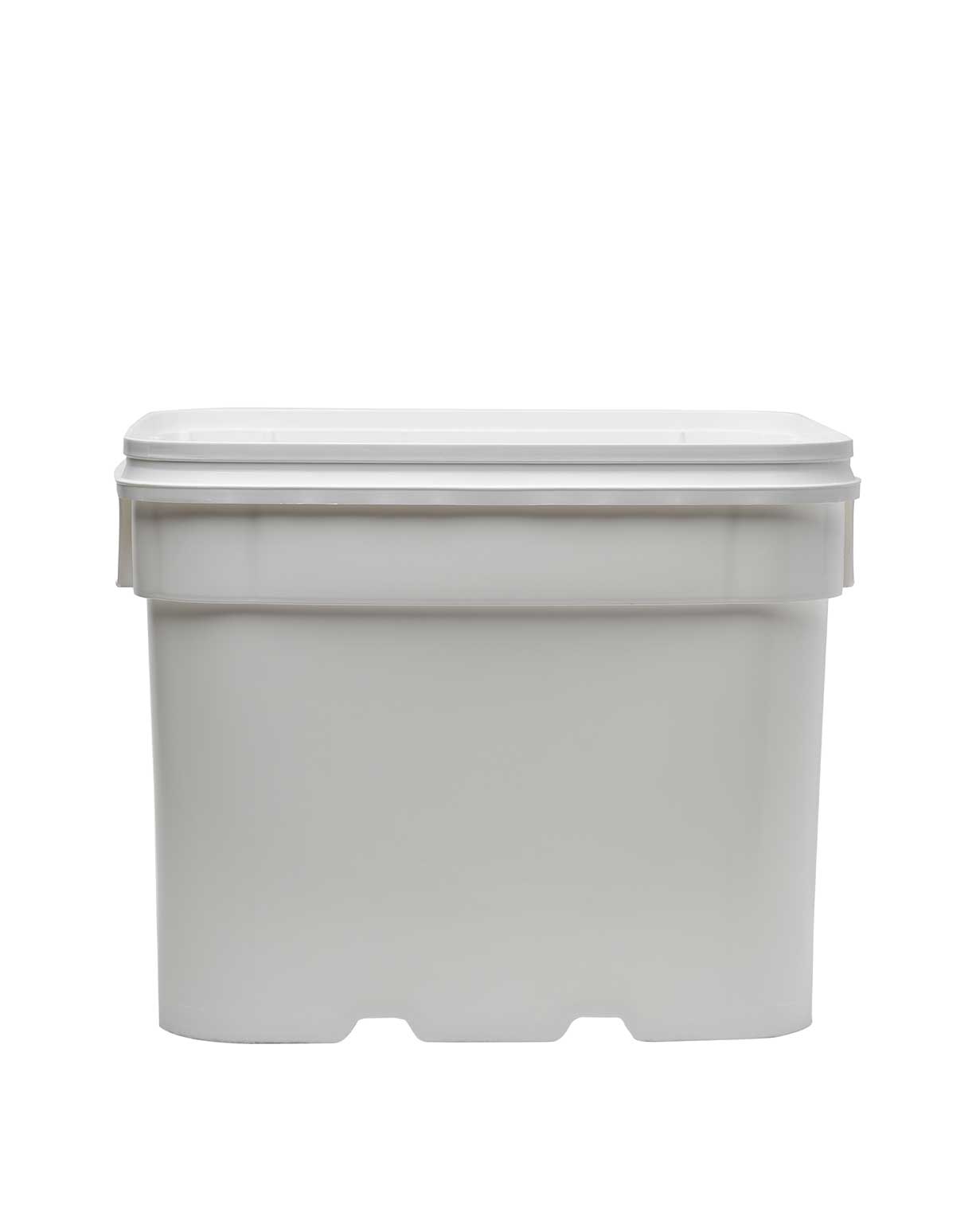 13 gl hdpe white 90mil rectangular ez open head pail