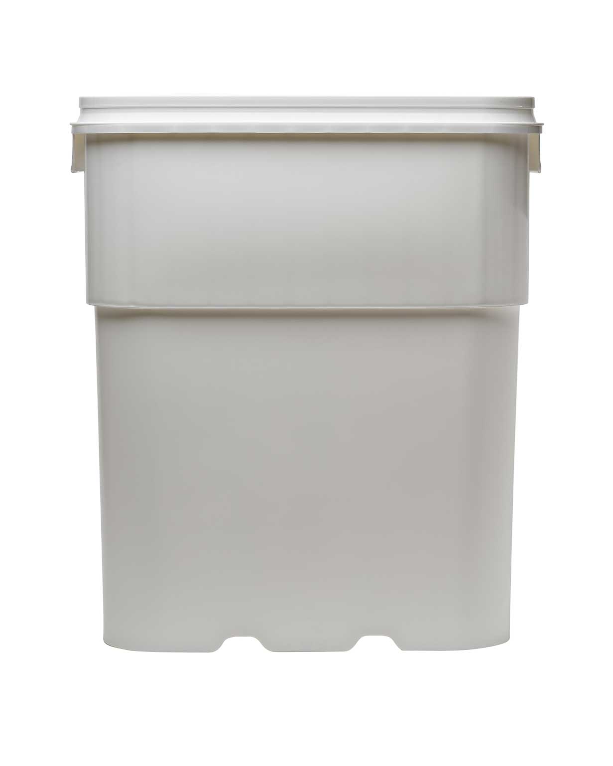 13 gl hdpe white 90mil rectangular ez open head pail