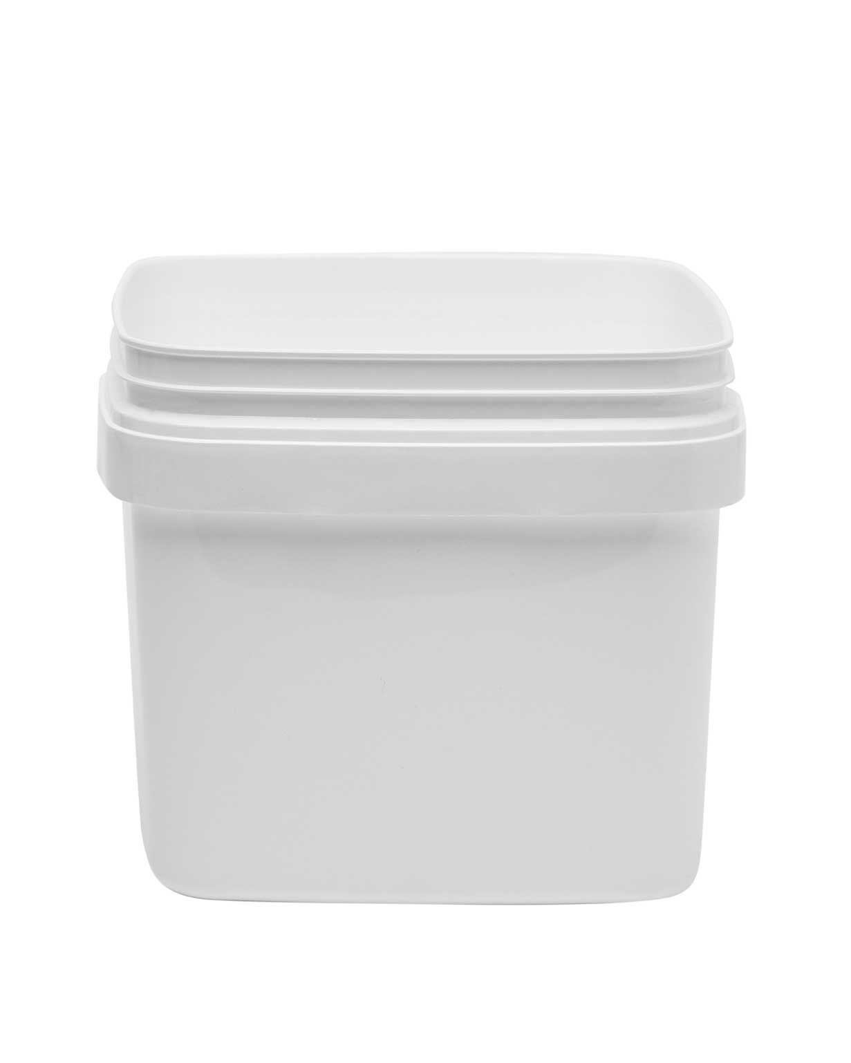 2.1 ltr hdpe white 35mil square open head pail