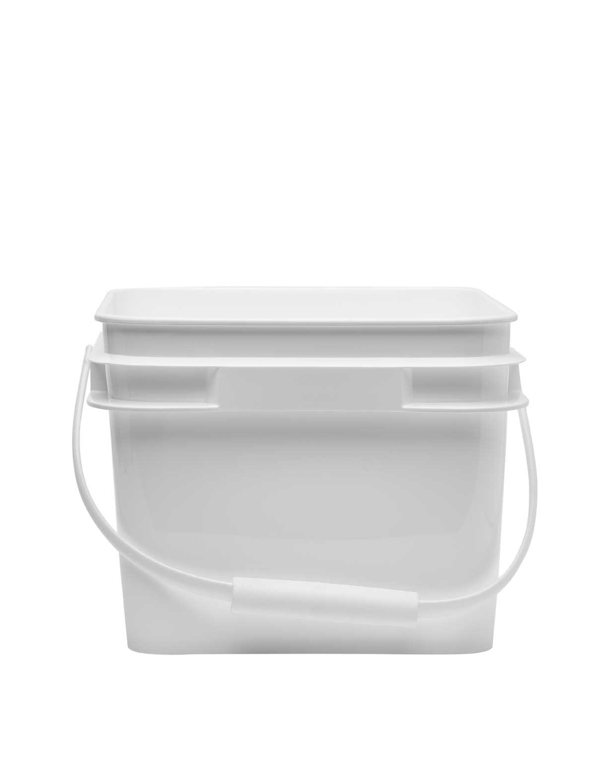 2.1 gl  hdpe white 60mil square open head pail