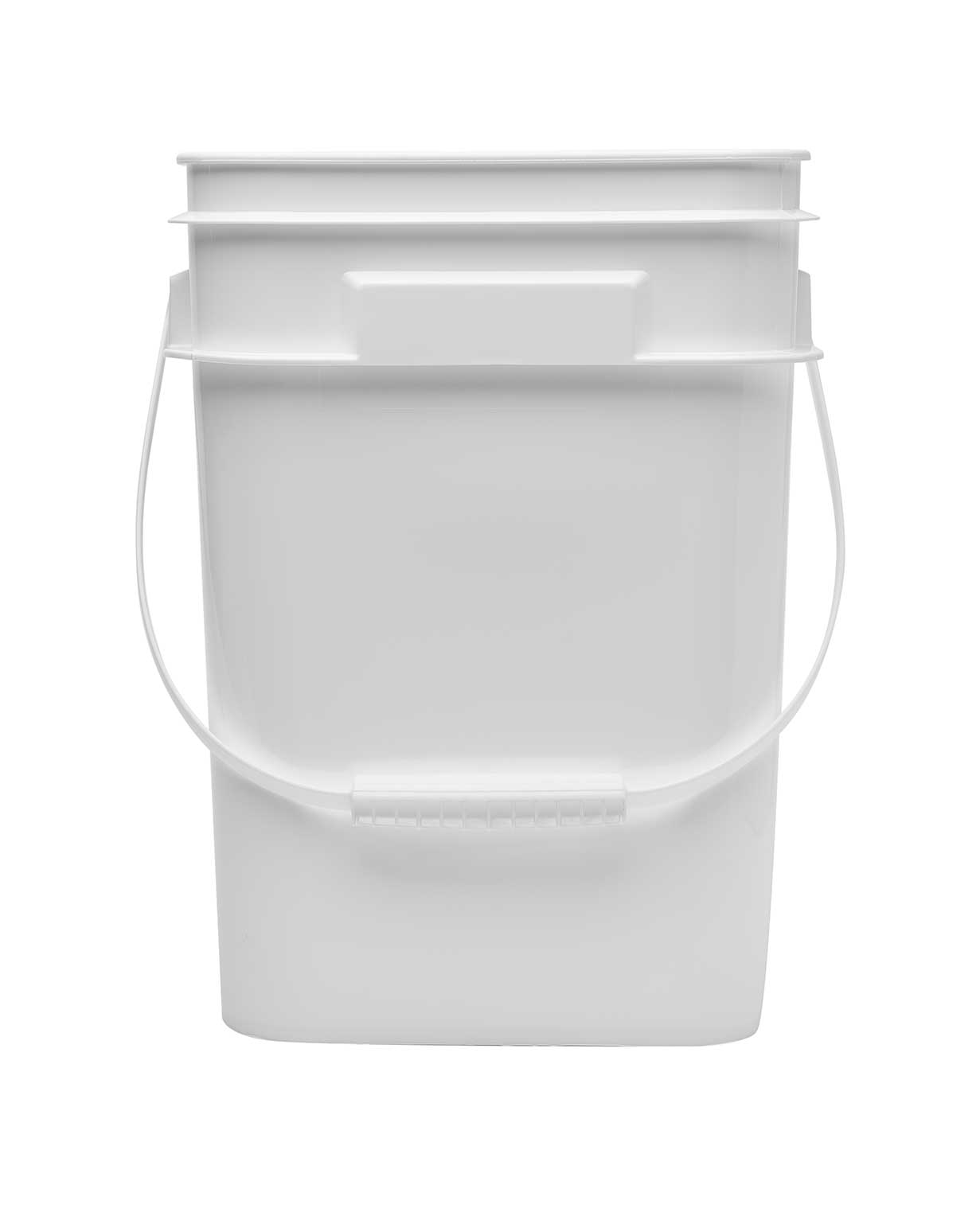 4 gl hdpe white 80mil square open head pail