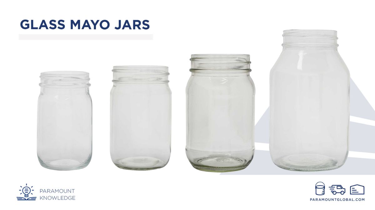 Paramount Global Glass Mayo Jars Various Sizes