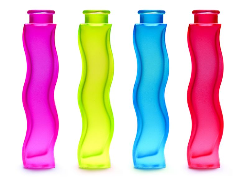 unique shaped bottles in different colors for custom packaging option