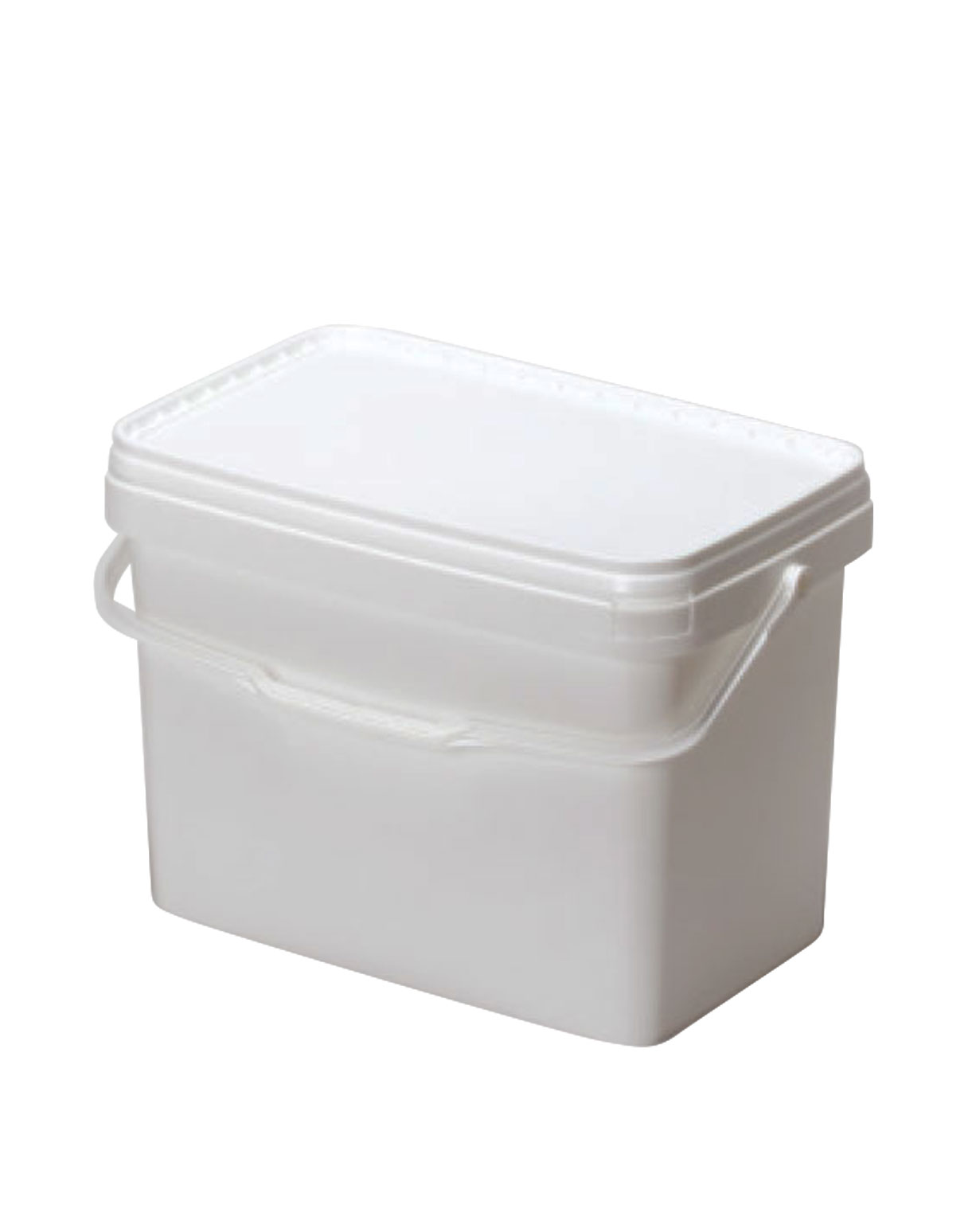 17.8 liter hdpe white 354-328,6mm x 221-196,4mm x 265mm rectangle open head pail