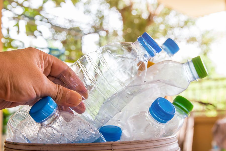 plastic bottles to be recycled