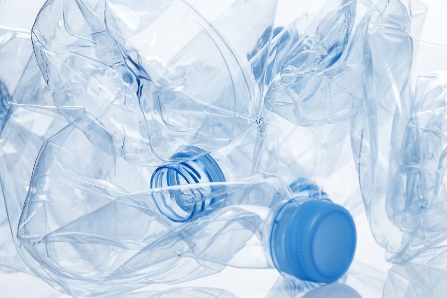 Plastic water bottles to be recycled