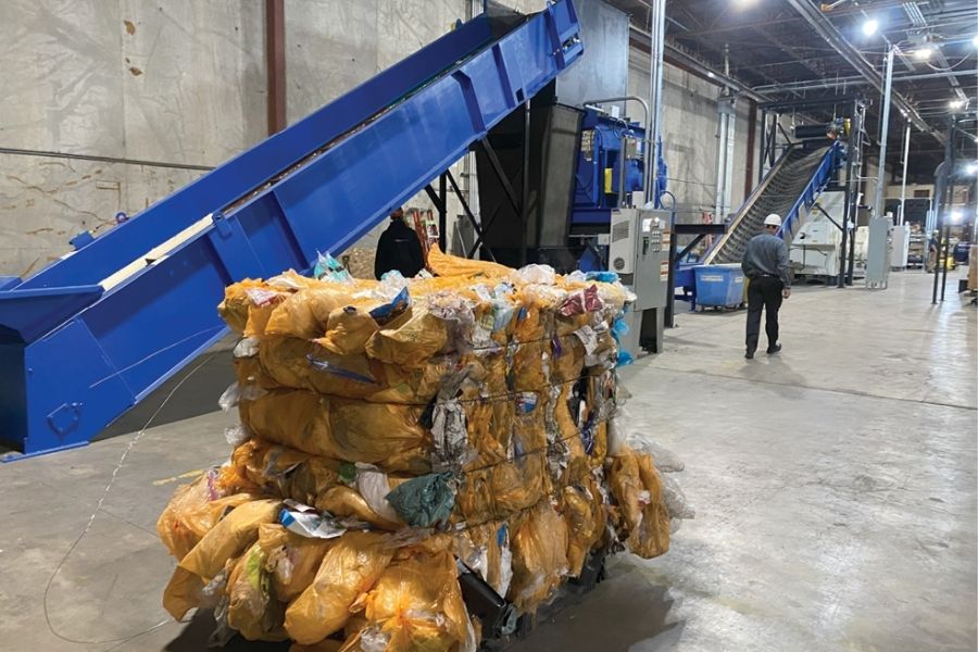 Hefty Orange Bag Collection inside collection facility